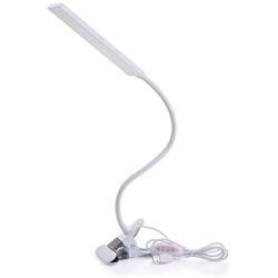 RAOYI Flexible LED Desk Lamp, Gooseneck Eye-Caring Table Lamps, Easy Clip On Dimmable Office Lamp with 48 LEDs, 3 Color Modes with 14 Brightness Levels, 5W USB Reading Light, White