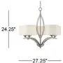 Ariano Brushed Nickel Chandelier 27 1/4'' Wide Modern White Linen Drum Shades 5-Light Fixture for Dining Room House Foyer Kitchen Island Entryway Bedroom Living Room - Possini Euro Design