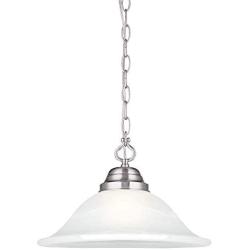 Design House 517565 Millbridge Traditional 1 Indoor Hanging Swag Light with Alabaster Glass Shade for Living Dining Room Bar Area, Satin Nickel