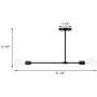 XiNBEi Lighting Semi Flush Light, 2 Light Semi Flush Mount Ceiling Light, Modern Sputnik Black Close to Ceiling with LED Bulb for Bedroom Living Room XB-SF1234-2-MBK-G30