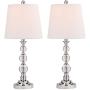 CO-Z Elegant Table Lamps Set of 2, Modern Bedside Light for Living Room Bedroom Accent, 26 Inches Crystal Table Lamp, Clear with White Drum Shade, Glam Stacked Crystal Ball Chrome Metal Base, UL.
