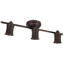 ALEDECO 3 Bulb Wall or Ceiling Mount Track Light Fixture Kitchen and Dining Room - Oil Rubbed Bronze