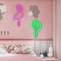 Flamingo & Cactus Neon Lights, Creative LED Neon Signs for Bedroom, Kids Room, Beer Bar, Birthday Party, Childrens Gift