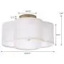 VILUXY Semi-Flush Mount Ceiling Light Fixture Off-White Fabric Drum Shade Antique Brass Brush Paint Finish for Bedroom, Dining Room, Corridor, Living Room 13.77'' 4-Light VILUXY Semi-Flush Mount Ceiling Light Fixture Off-White Fabric Drum Shade Antique Brass Brush Paint Finish for Bedroom, Dining Room, Corridor, Living Room 13.77'' 4-Light