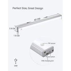 Automatic Closet Light, 48 LED Wireless Pantry Light,Two Modes Motion Sensor Lighting Kitchen Cabinet Lighting with Eye-Protection Design, Rechargeable Lights (158lm, 6500k, 15.7inch)