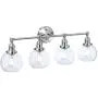 XiNBEi Lighting Vanity Light, 4 Light Industrial Wall Light with Glass, Wall Mounted Light Brushed Nickel Finish for Bathroom Kitchen Living Room XB-W1256-4-BN XiNBEi Lighting Vanity Light, 4 Light Industrial Wall Light with Glass, Wall Mounted Light Brushed Nickel Finish for Bathroom Kitchen Living Room XB-W1256-4-BN