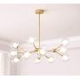 Dellemade XD00940 Sputnik Chandelier for Bedroom, Globe Ceiling Light for Living Room, 12 Lights,G9 LED Bulbs Included, Golden