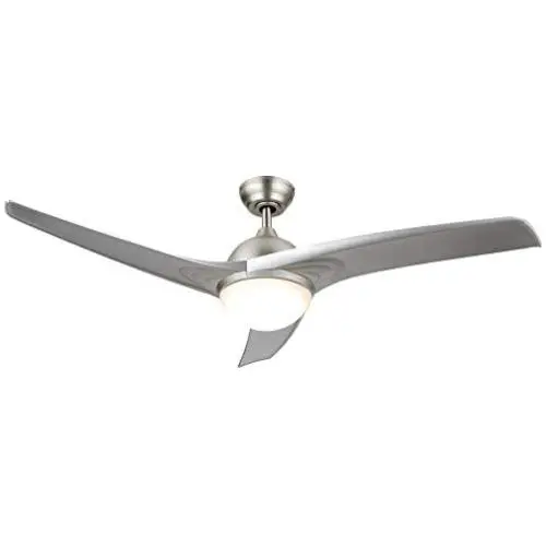 CO-Z 52’’ Modern Ceiling Fan with Lights and Remote, Contemporary Ceiling Fans Brushed Nickel Memory, Indoor LED Ceiling fan for Kitchen Bedroom Living Room, 3 Reversible ABS Blades in Brushed Nickel