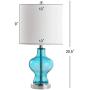 JONATHAN Y JYL4036A Mer 20.5'' Glass/Metal LED Lamp Contemporary,Transitional for Bedroom, Living Room, Office, College Dorm, Coffee Table, Bookcase, Aqua