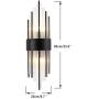 BOKT Mid-Century 2 Light Fixtures Wall Mount Lamp with Crystal Bar Wall Sconce Lighting, Elegant Wall Sconces with Black Metal Base for Bedroom Living Room Hallway Entryway Hotel Restaurant (Black)