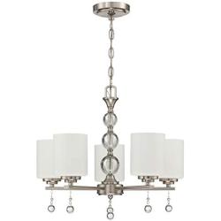 Doraimi Lighting Classic Industrial 5 Light Contemporary K9 Crystal Chandeliers Brushed Nickel Modern Light for Dining Room Living Room Corridor