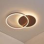 Rings Acrylic Modern Ceiling Light Dimmable LED Ceiling Chandelier with Remote Control Living Room Lamp Dining Table Creative Design Ceiling Lighting for Bedroom Kitchen Island Light (Brown, 2-Ring)