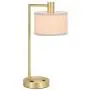 XiNBEi Lighting Table Lamp USB Desk Lamp with Fabric Shade, Modern Bedside Iron Lamp Satin Brass Finish for Bedroom Living Room & Office XB-TL1230-SB XiNBEi Lighting Table Lamp USB Desk Lamp with Fabric Shade, Modern Bedside Iron Lamp Satin Brass Finish for Bedroom Living Room & Office XB-TL1230-SB