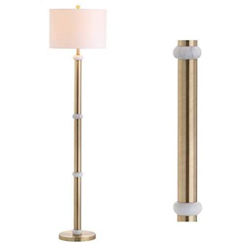 JONATHAN Y JYL1088A Gregory 60.5'' Metal/Marble LED Floor Lamp Contemporary,Transitional for Bedrooms, Living Room, Office, Reading, Brass Gold/White