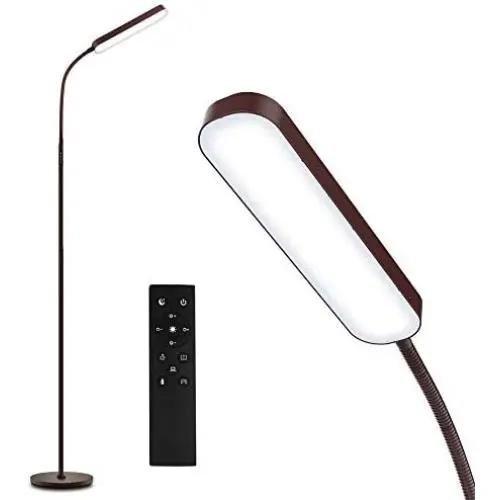 Led Floor Lamp with 4 Color Temperature and Stepless Dimmer, Remote and Touch Control Floor Lamp, Adjustable Gooseneck Standing Lamp for Living Room