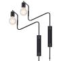 Rustic Swing Arm Plug in Wall Sconce Lamp Light, Black Plating Plug in or Hardwired Industrial Retro Rustic Antique Wall Lamp for Living Room Bedroom, Set of 2 Rustic Swing Arm Plug in Wall Sconce Lamp Light, Black Plating Plug in or Hardwired Industrial Retro Rustic Antique Wall Lamp for Living Room Bedroom, Set of 2