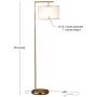 Brightech Montage Modern - Floor Lamp for Living Room Lighting - Bedroom & Nursery Standing Accent Lamp - Mid Century, 5 Tall Pole Light Overhangs Reading - with LED Bulb - Gold, Antique Brass