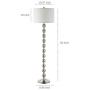 WINGBO 63” Modern Floor Lamp with 11 Stacked Ball Contemporary Silver Metal Standing Lamp for Bedrooms, Living Room, Office, Reading Mercury Silver