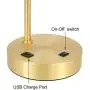 XiNBEi Lighting Table Lamp USB Desk Lamp with Fabric Shade, Modern Bedside Iron Lamp Satin Brass Finish for Bedroom Living Room & Office XB-TL1230-SB XiNBEi Lighting Table Lamp USB Desk Lamp with Fabric Shade, Modern Bedside Iron Lamp Satin Brass Finish for Bedroom Living Room & Office XB-TL1230-SB