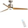 Indoor Ceiling Fan Light Fixtures - FINXIN Brushed Nickel Remote LED 52 Ceiling Fans For Bedroom,Living Room,Dining Room Including Motor,3-Blades,Remote Switch (Brushed Nickel)