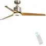 Indoor Ceiling Fan Light Fixtures - FINXIN Brushed Nickel Remote LED 52 Ceiling Fans For Bedroom,Living Room,Dining Room Including Motor,3-Blades,Remote Switch (Brushed Nickel)