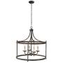 20 Inch Wide Savannah Estate Iron Pendant Light Round Metal Rustic Chandelier Lighting Light Farmhouse Foyer Dining Room or Kitchen