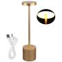 Wireless Desk Lamps,Cordless Table Lamp USB Rechargeable Battery Operated Energy Saving LED Bedside Lights for Living Room/Dining Restaurant/ Bedroom,Gold