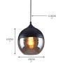 NAANN Glass Globe Pendant Light Fixtures, Black Modern Pendant Lamp, Industrial Vintage Amber Ball Shade Indoor Hanging Lighting for Farmhouse Kitchen Island Living Room E26 Base
