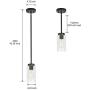 VINLUZ One Light Chandeliers Modern Clear Glass Pendant Lighting Oil Rubbed Bronze Dining Room Lighting Fixtures Hanging Contemporary Lamp Semi Flush Mount Ceiling Lights