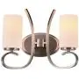 Sunlighting Modern Vanity Wall Lamps Set of 2 Satin Nickel Light Fixture with Frosted Glass Shades for Bathroom, Bedroom, Kitchen, Foyer, Dining & Living Room and Entryway