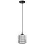 Osimir Industrial Pendant Light, Mini Cage Kitchen Hanging Light Fixture for Dinning Room, Matte Black Finish, Fabric Lampshade, CH9178-1