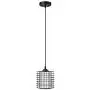 Osimir Industrial Pendant Light, Mini Cage Kitchen Hanging Light Fixture for Dinning Room, Matte Black Finish, Fabric Lampshade, CH9178-1