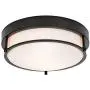 Berliget 12 Inch Modern 2 Lights Ceiling Lighting Metal Industrial Black Flush Mount Ceiling Light, Ceiling Light Fixture for Kitchen, Bedroom, Laundry, Living Room, Hallway