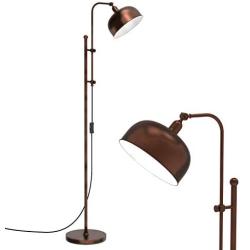 Tangkula Industrial Floor Lamp, 65.5 Inches Rustic Standing Lamp w/ Adjustable Height & Lamp Head, Farmhouse Reading Craft & Task Floor Lamp for Living Room, Bedroom & Office (Bronze)