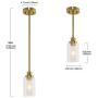 MELUCEE 1-Light Modern Pendant Light Brass Finish with Clear Glass Shade, Kitchen Island Lighting, Contemporary Light Fixtures Ceiling Hanging for Dining Room Hallway