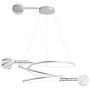 MADEM Modern LED Pendant Light Dimmable Contemporary Chandelier Creative Foyer Hanging Lighting Fixture for Living Dining Room Bedroom Kitchen Island,6000K Cool White, Silver