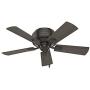 Hunter Crestfield Indoor Low Profile Ceiling Fan with LED Light and Pull Chain Control, 42'', Noble Bronze