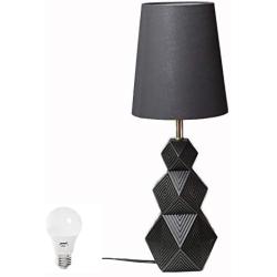 LAMFANI Black Table Lamp for Living Room for Bedroom, 53cm Height, with 7W LED Bulb (Single Big)