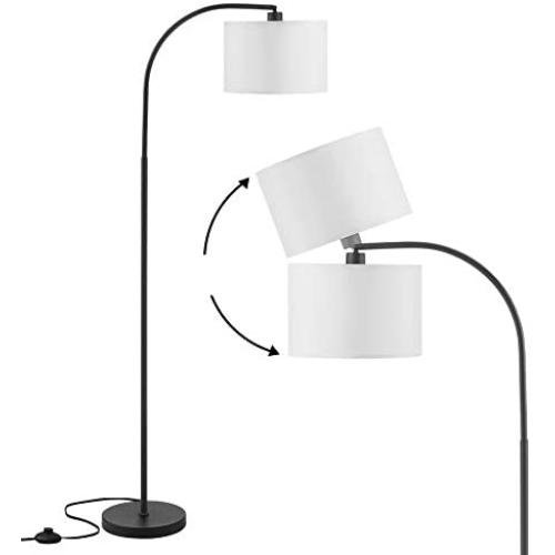 Arc Floor Lamp, LED Floor Lamp with Shade, Ambimall Adjustable Standing Lamp Modern Design, Mid Century Modern Floor Lamp for Living Room, Bedroom, Dining Room, Study Room and Office(Without Bulb)