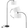Arc Floor Lamp, LED Floor Lamp with Shade, Ambimall Adjustable Standing Lamp Modern Design, Mid Century Modern Floor Lamp for Living Room, Bedroom, Dining Room, Study Room and Office(Without Bulb)