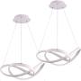 LightInTheBox Modern Chic LED Ring Chandelier Ceiling Pendant Light Hung Light Painting Lamp Fixture for Living Room Bedroom Dinning Room (2pc)
