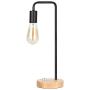 Industrial Table Lamp Vintage Table Lamp, Bedside Table Lamp with Wooden Base Desk Lamp for Living Room, Bedroom, Office, Dorm