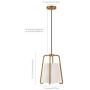 Henn&Hart PD0072 Modern 1-Light Contemporary Style Brass with White Fabric Shade for, Kitchen, Dining, Living Room Pendant, One Size