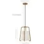 Henn&Hart PD0072 Modern 1-Light Contemporary Style Brass with White Fabric Shade for, Kitchen, Dining, Living Room Pendant, One Size