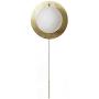IJ INJUICY Wall Sconce with White Globe Glass in Satin Brass, Wall Lamp with Pull Switch for Bathroom Living Room & Hallway Vanity Lighting