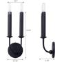 VILUXY Industrial Wall sconces Retro Bedside Wall Sconce Plug-in Cord with Switch Lighting Fixture Black Wall Lamp for Bedroom, Hallway, Entryway, Passway, Dining Room 2 Pack