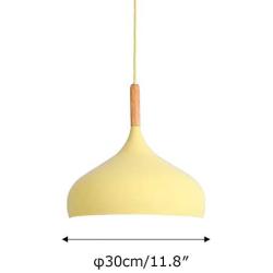 STGLIGHTING Wooden Handle Pendant Light with UL 20ft Dimmable Switch Cord Macaron Yellow Swag Plug-in Light Fixtures Nordic Minimalist Loft Style Lamps for Dining Room Bulbs Not Included