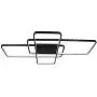 CHYING LED Ceiling Light Modern Flush Mount 60W 3-Layer Geometric Light Fixture Black PVC Metal Chandelier Lights 41 Inch for Bedroom Living Room Study Kitchen Daylight White 6000K