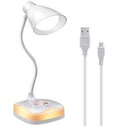 LED Desk Lamp, AXTEE Desk Light Lamp Touch Control Dimming Light, Flexible USB Rechargeable Eye-Caring Study Table Lamp,Adjustable Children Book Light with Base Light for Study Bedroom