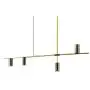 BOKT Dining Room Pendant Light Fixture Modern Industrial Linear Pendant Light Contemporary Chandelier for Living Room, Kitchen Island, Gold Finish and Black Shade (4heads)
